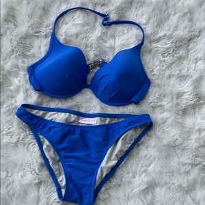 Kandice Pelletier cobalt blue pageant swimsuit